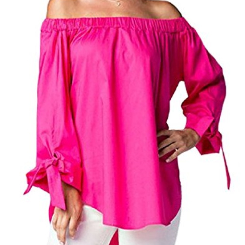 Off Shoulder Top w/Wrist Tie